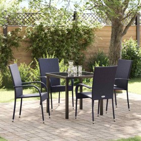 Conjunto de Comedor de Jardín 5 pcs Negro en Sillas de jardín | Comprar online en Foru.es