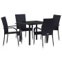 Conjunto de Comedor de Jardín 5 pcs Negro en Sillas de jardín | Comprar online en Foru.es
