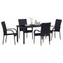 Conjunto de Comedor de Jardín 5 pcs Negro en Sillas de jardín | Comprar online en Foru.es