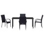 Conjunto de Comedor de Jardín 5 pcs Negro en Sillas de jardín | Comprar online en Foru.es