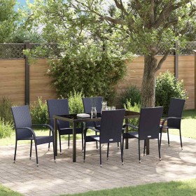 Conjunto de Comedor de Jardín 7 pcs Negro en Sillas de jardín | Comprar online en Foru.es