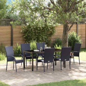 Conjunto de Comedor de Jardín 7 pcs Negro en Sillas de jardín | Comprar online en Foru.es