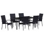 Conjunto de Comedor de Jardín 7 pcs Negro en Sillas de jardín | Comprar online en Foru.es