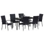 Conjunto de Comedor de Jardín 7 pcs Negro en Sillas de jardín | Comprar online en Foru.es