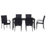 Conjunto de Comedor de Jardín 7 pcs Negro en Sillas de jardín | Comprar online en Foru.es