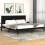 Estructura de cama de madera maciza de pino negra 200x200 cm de vidaXL, Camas y somieres - Ref: Foro24-3104177, Precio: 178,7...