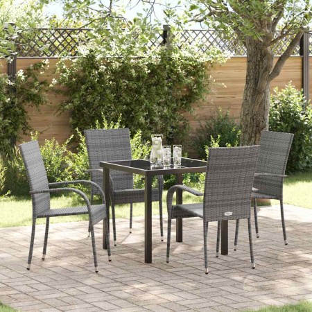 Conjunto de Comedor de Jardín 5 pcs Gris en Sillas de jardín | Comprar online en Foru.es