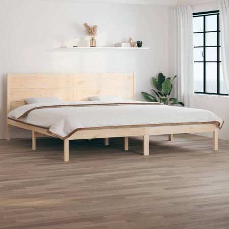 Estructura de cama de madera maciza de pino 200x200 cm de vidaXL, Camas y somieres - Ref: Foro24-3104173, Precio: 170,11 €, D...
