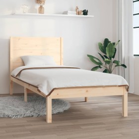 Estructura de cama de madera maciza de pino 90x200 cm de vidaXL, Camas y somieres - Ref: Foro24-3104138, Precio: 88,58 €, Des...