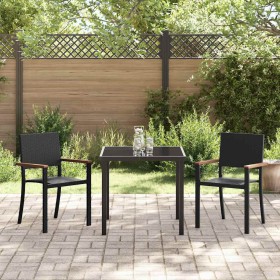 Conjunto de Comedor de Jardín 3 pcs Negro en Sillas de jardín | Comprar online en Foru.es