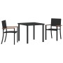 Conjunto de Comedor de Jardín 3 pcs Negro en Sillas de jardín | Comprar online en Foru.es