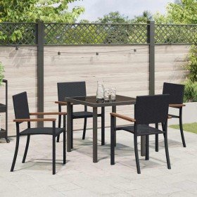 Conjunto de Comedor de Jardín 5 pcs Negro en Sillas de jardín | Comprar online en Foru.es