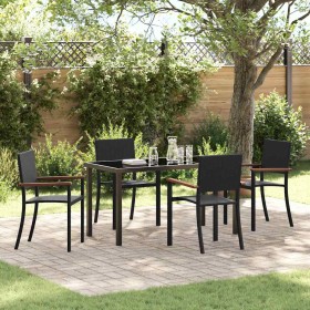Conjunto de Comedor de Jardín 5 pcs Negro en Sillas de jardín | Comprar online en Foru.es