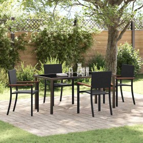 Conjunto de Comedor de Jardín 5 pcs Negro en Sillas de jardín | Comprar online en Foru.es