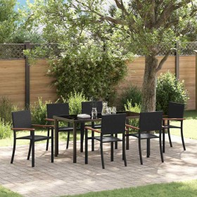Conjunto de Comedor de Jardín 7 pcs Negro en Sillas de jardín | Comprar online en Foru.es