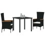 Conjunto de Comedor de Jardín con cojín 3 pcs Negro en Sillas de jardín | Comprar online en Foru.es