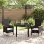 Conjunto de Comedor de Jardín con cojín 3 pcs Negro en Sillas de jardín | Comprar online en Foru.es