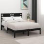 Estructura de cama de madera maciza de pino negra 200x200 cm de vidaXL, Camas y somieres - Ref: Foro24-3104242, Precio: 175,5...