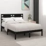 Solid black pine wood bed frame 200x200 cm by vidaXL, Beds and slatted bases - Ref: Foro24-3104242, Price: 173,30 €, Discount: %