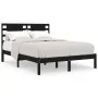 Solid black pine wood bed frame 200x200 cm by vidaXL, Beds and slatted bases - Ref: Foro24-3104242, Price: 173,30 €, Discount: %