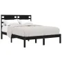 Solid black pine wood bed frame 200x200 cm by vidaXL, Beds and slatted bases - Ref: Foro24-3104242, Price: 173,30 €, Discount: %