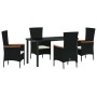 Conjunto de Comedor de Jardín con cojín 5 pcs Negro en Sillas de jardín | Comprar online en Foru.es
