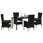 Conjunto de Comedor de Jardín con cojín 5 pcs Negro en Sillas de jardín | Comprar online en Foru.es