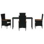 Conjunto de Comedor de Jardín con cojín 5 pcs Negro en Sillas de jardín | Comprar online en Foru.es