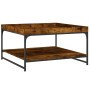 Mesa de centro madera ingeniería y hierro roble humo 80x80x45cm de vidaXL, Mesas de centro - Ref: Foro24-832815, Precio: 62,0...