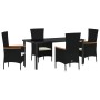 Conjunto de Comedor de Jardín con cojín 5 pcs Negro en Sillas de jardín | Comprar online en Foru.es