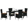 Conjunto de Comedor de Jardín con cojín 5 pcs Negro en Sillas de jardín | Comprar online en Foru.es