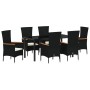 Conjunto de Comedor de Jardín con cojín 7 pcs Negro en Sillas de jardín | Comprar online en Foru.es
