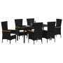 Conjunto de Comedor de Jardín con cojín 7 pcs Negro en Sillas de jardín | Comprar online en Foru.es