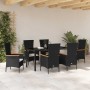 Conjunto de Comedor de Jardín con cojín 7 pcs Negro en Sillas de jardín | Comprar online en Foru.es