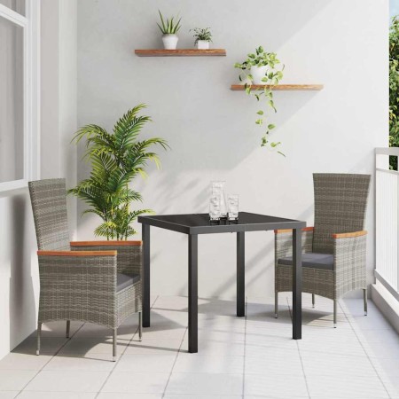 Conjunto de Comedor de Jardín con cojín 3 pcs Gris en Sillas de jardín | Comprar online en Foru.es