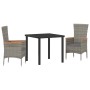 Conjunto de Comedor de Jardín con cojín 3 pcs Gris en Sillas de jardín | Comprar online en Foru.es