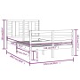 Estructura de cama madera maciza de pino blanco 120x200 cm de vidaXL, Camas y somieres - Ref: Foro24-3104279, Precio: 130,96 ...
