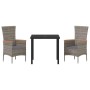 Conjunto de Comedor de Jardín con cojín 3 pcs Gris en Sillas de jardín | Comprar online en Foru.es