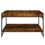 Mesa de centro madera ingeniería y hierro roble humo 80x80x45cm de vidaXL, Mesas de centro - Ref: Foro24-832815, Precio: 62,0...