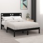 Estructura de cama de madera maciza de pino negra 140x190 cm de vidaXL, Camas y somieres - Ref: Foro24-3104202, Precio: 167,8...