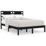Estructura de cama de madera maciza de pino negra 140x190 cm de vidaXL, Camas y somieres - Ref: Foro24-3104202, Precio: 167,8...