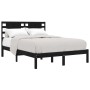 Estructura de cama de madera maciza de pino negra 140x190 cm de vidaXL, Camas y somieres - Ref: Foro24-3104202, Precio: 167,8...