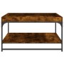 Mesa de centro madera ingeniería y hierro roble humo 80x80x45cm de vidaXL, Mesas de centro - Ref: Foro24-832815, Precio: 62,0...
