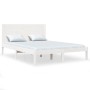 Estructura de cama de madera maciza de pino blanco 140x190 cm de vidaXL, Camas y somieres - Ref: Foro24-3104134, Precio: 186,...