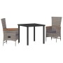 Conjunto de Comedor de Jardín con cojín 3 pcs Gris en Sillas de jardín | Comprar online en Foru.es