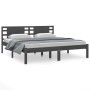 Estructura de cama de madera maciza de pino gris 200x200 cm de vidaXL, Camas y somieres - Ref: Foro24-3104240, Precio: 175,40...
