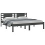 Estructura de cama de madera maciza de pino gris 200x200 cm de vidaXL, Camas y somieres - Ref: Foro24-3104240, Precio: 175,40...