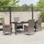 Conjunto de Comedor de Jardín con cojín 5 pcs Gris Poliratán en Sillas de jardín | Comprar online en Foru.es