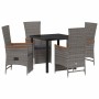 Conjunto de Comedor de Jardín 5 pcs Gris ratán sintético en Sillas de jardín | Comprar online en Foru.es