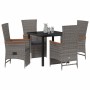 Conjunto de Comedor de Jardín 5 pcs Gris ratán sintético en Sillas de jardín | Comprar online en Foru.es